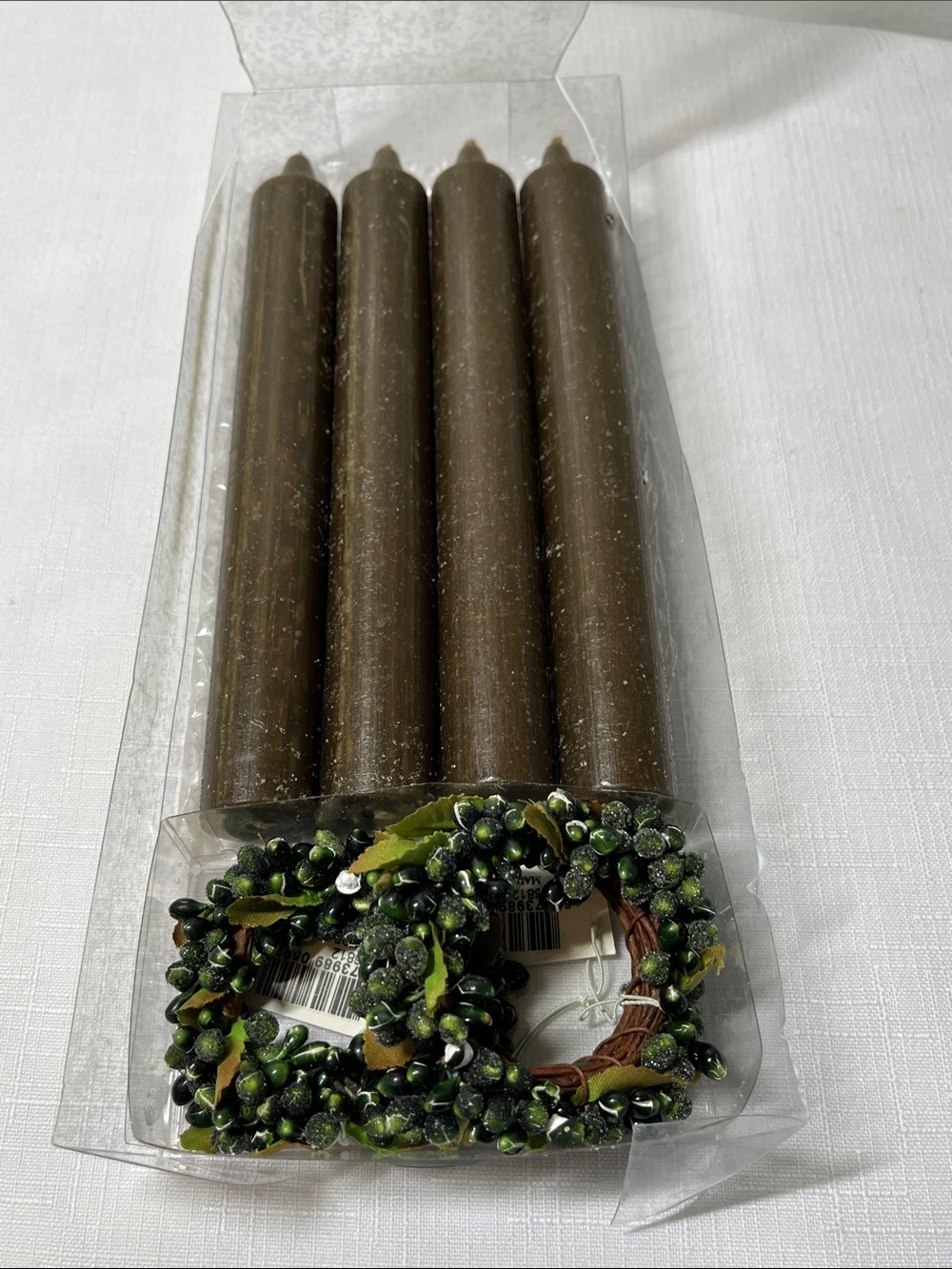 Four new balsam, mint fragrance candles. Perfect for Christmas.